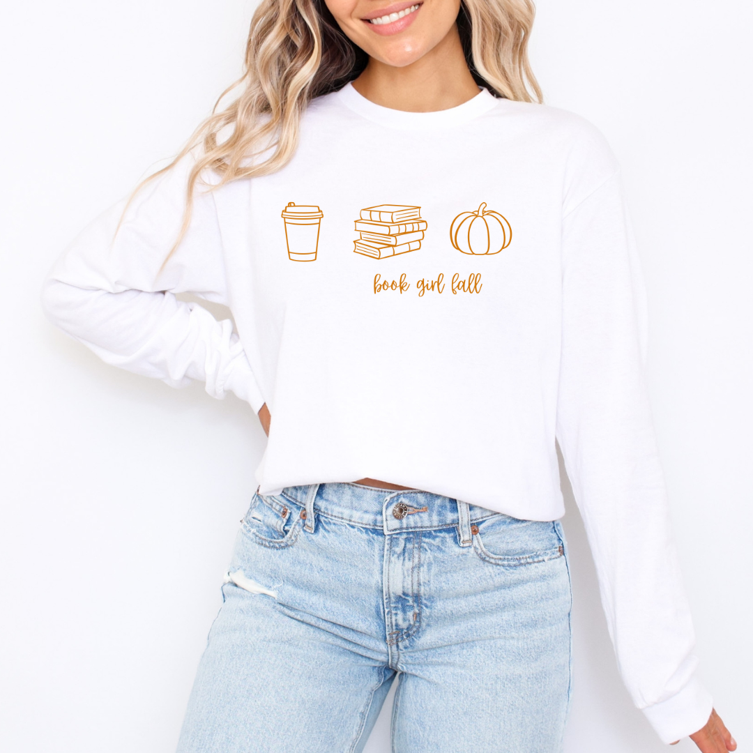 Book Girl Fall - Orange Edition Long Sleeve